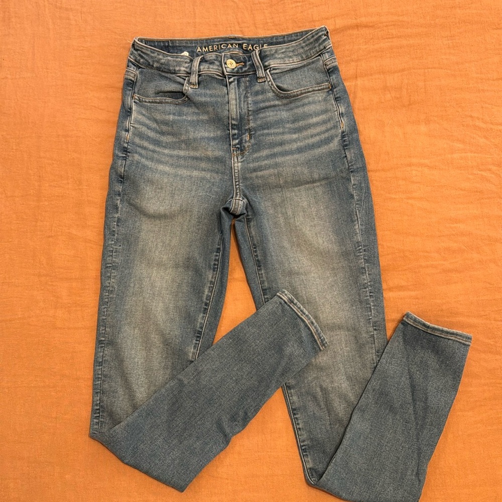 American Eagle AEO Tall Hi Rise Jegging Light Wash Skinny Jeans 6L